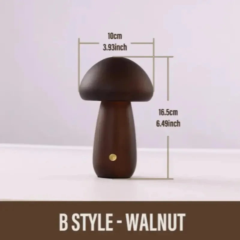 Mushroom Table Lamp Rechargeable Touch Portable Bedroom Bedside Night Light Cute Small Dimmable Desk Lamp for Home Decoration