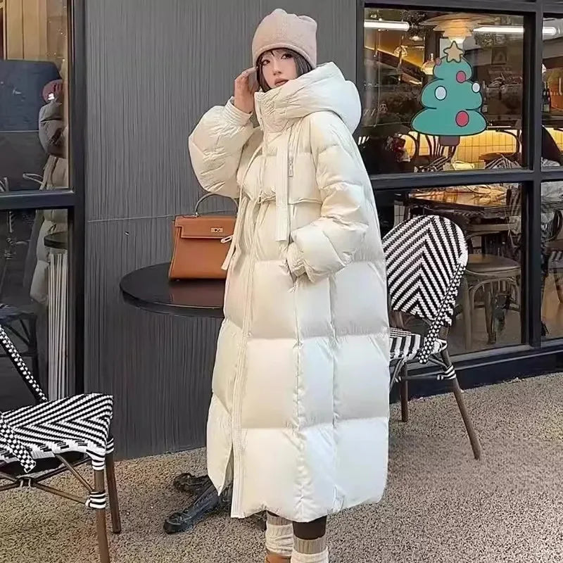 2026 New Winter Cotton Jacket Women's Long Coat Korean Edition Loose Thick Fashion Hooded Jackets Female Warm Parker Overcoat