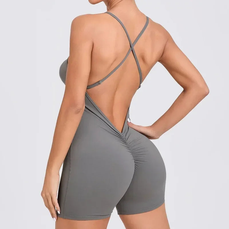 Cloud Rise Yoga SEXY Sports Jumpsuit Women Gym Fitness Playsuit Training Rompers Female Workout Bodysuits Lady Backless Overalls