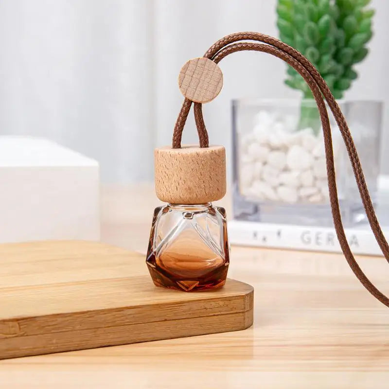 1Pcs Car Essential Oil Diffuser Fragrance Air Freshener Scent Perfume Bottle Ornament Small Round Cap Empty Bottle Pendant