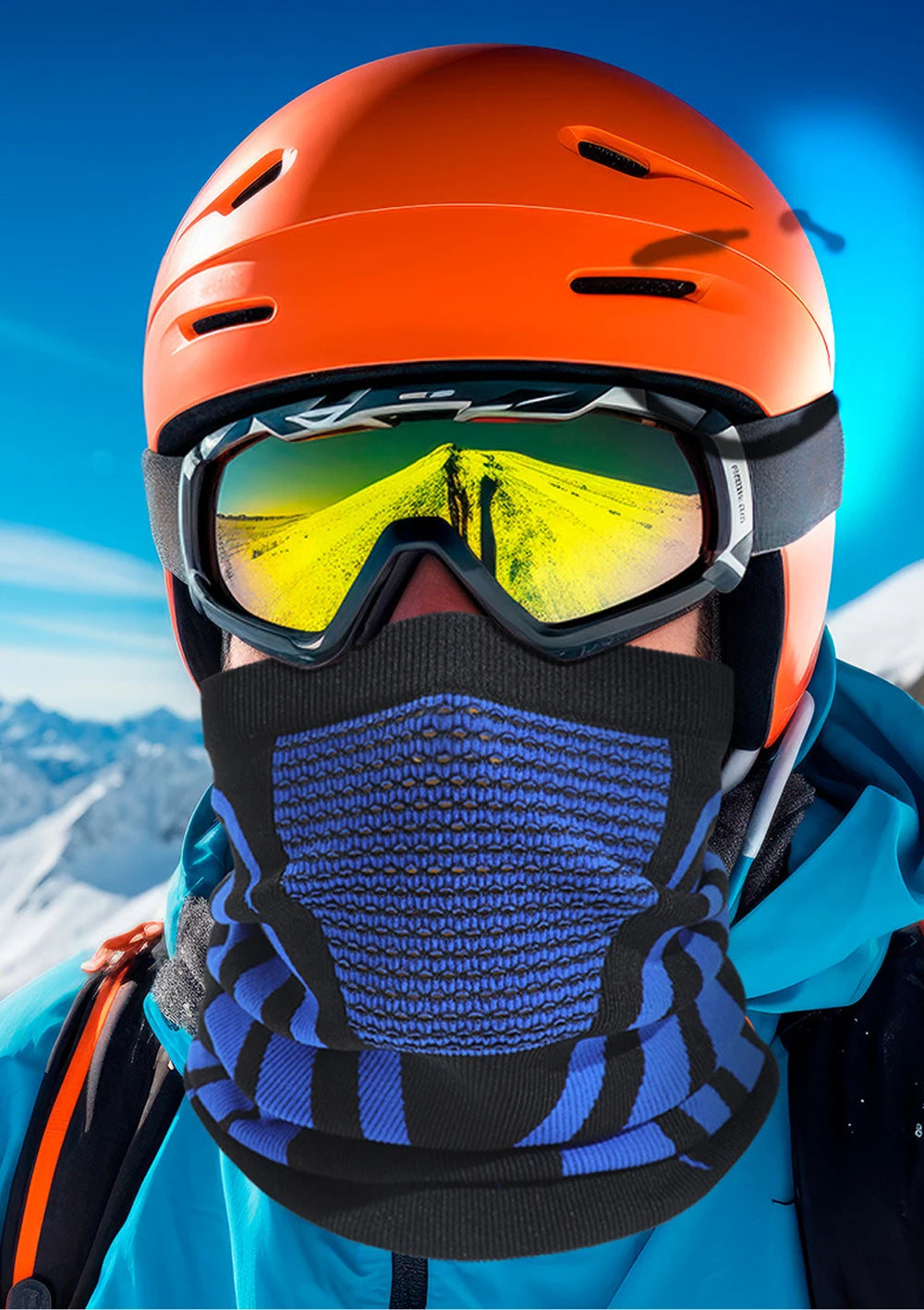 2Pcs/Set Unisex Winter Warm Skiing Mask Elastic Breathable Outdoor Sports Running Fishing Multi-Functional Neck Warmer Headscarf