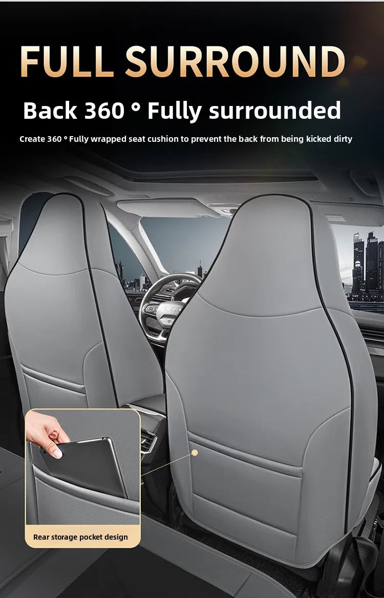 Universal Sporty Seat Luxury Car Seat Full Cover Perforated Breathable Leather Sedan SUV. Cushion Car Seat Full Cover Protection