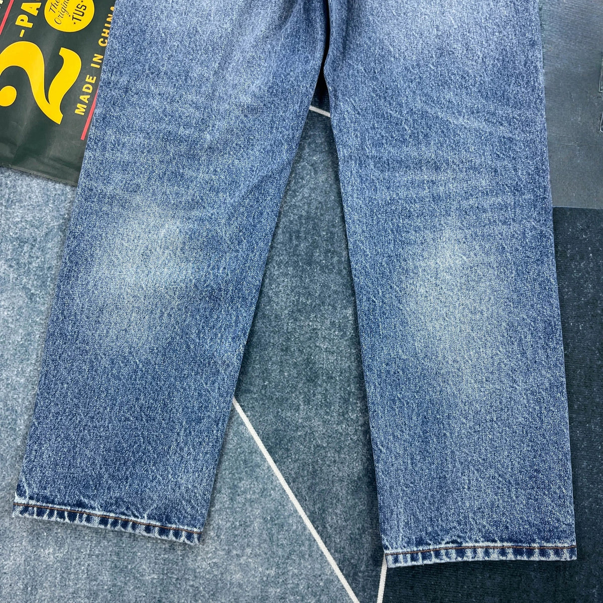 14oz Heavy loose straight jeans men's autumn American casual Japanese trousers
