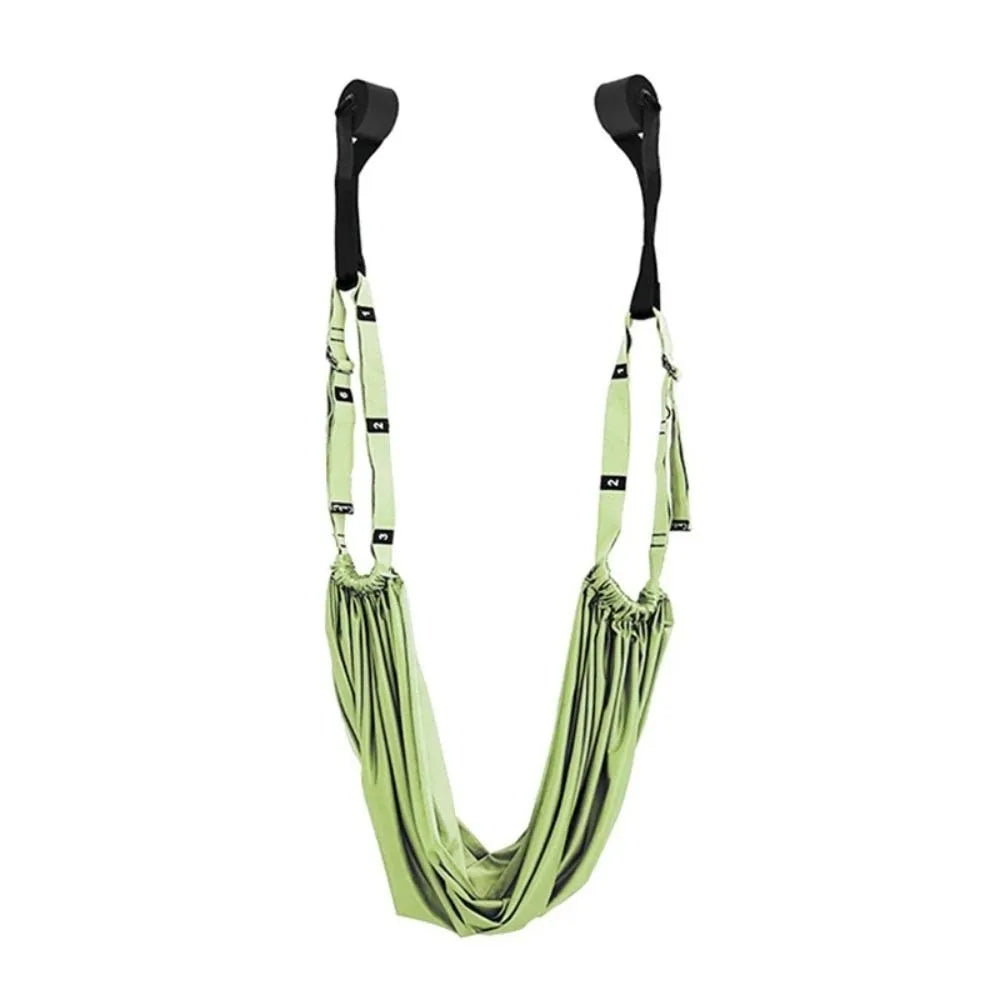 Adjustable Women Aerial Yoga Strap Elastic Stretch Door Hanging Aerial Yoga Hammock Swing Anti-Gravity Resistance Auxiliary