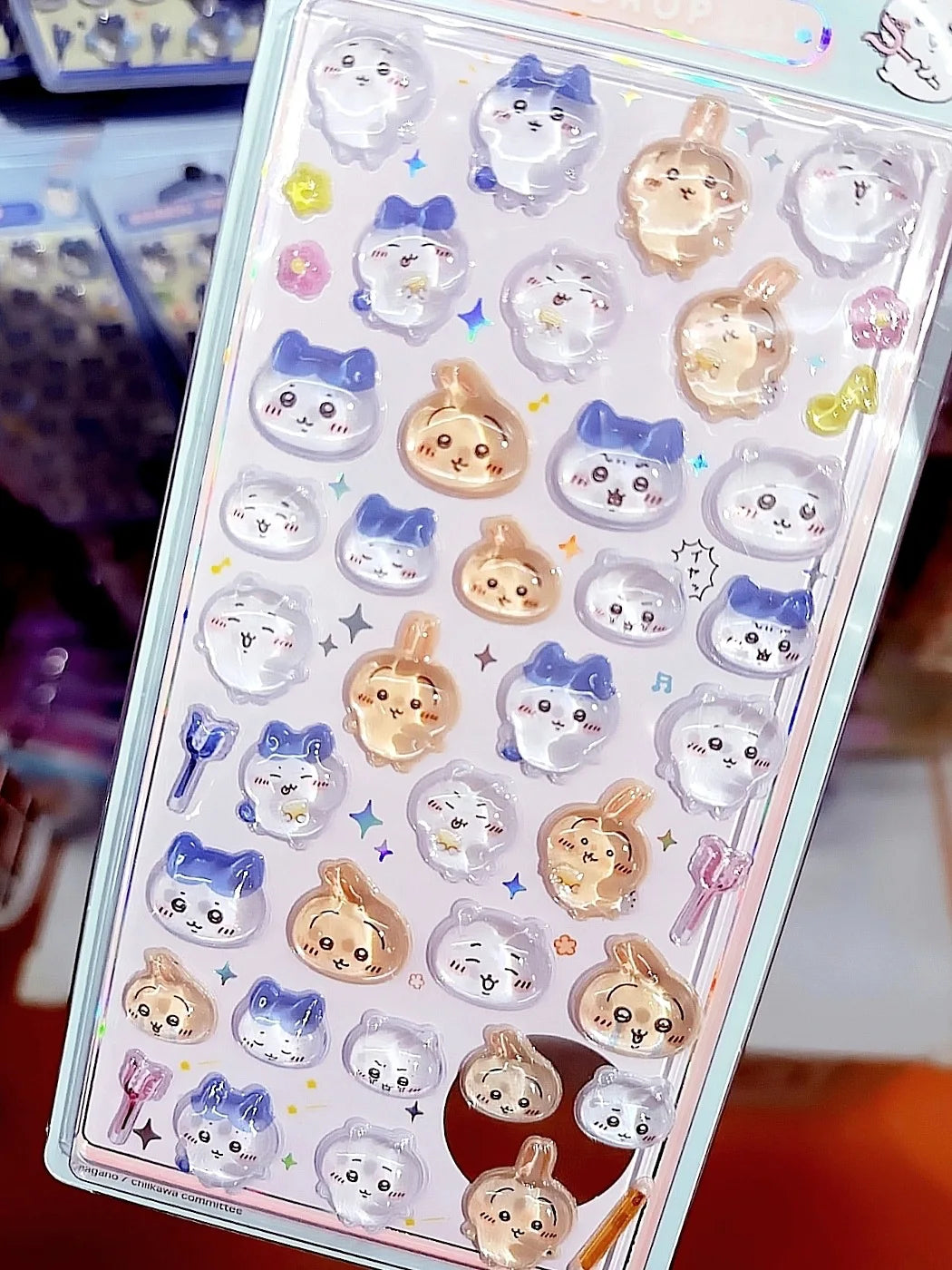 Chiikawa 3D Cute Crystal Stickers Usagi Phone Case Decoration Nail DIY Decorative Stickers for Notebook Laptop Waterproof