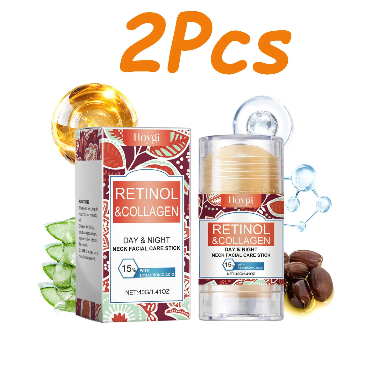 Retinol & Collagen Neck Cream Firming Moisturizing Anti Wrinkle Lifting Face Cream Stick Tightening Nourishing Neck Skin Care