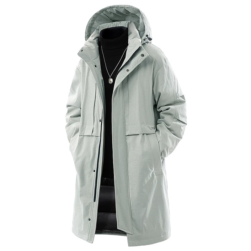 Winter Jackets Men Padded Warm Long Cotton Coats Plus Size 6XL 7XL 8XL Oversize Windbreak Hooded Black Autumn Pockets Loose Male