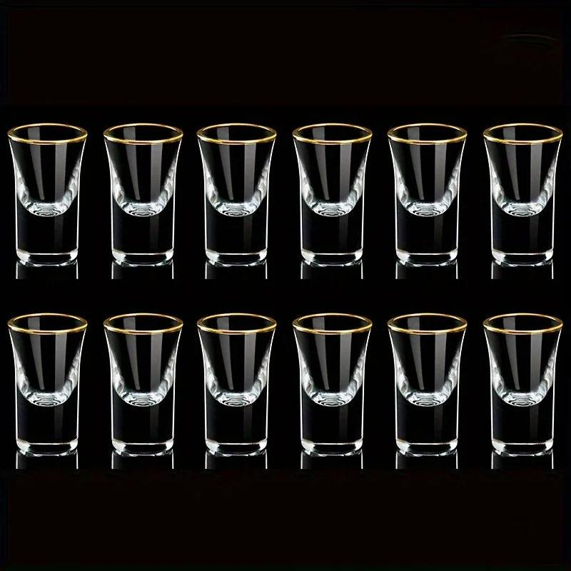 6/12pcs Set of 0.5oz Chinese Shot Glasses, Elegant Liquor & Whiskey Glasses for Bars, Club, Party, Valentine's Day Gift