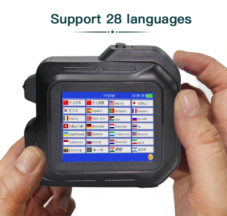 For Hp Phezer 2026 PC98 Mini Printer 28 Languages Portable Printer Handheld Inkjet Printer QR Bar Code Date Logo Expiry Date