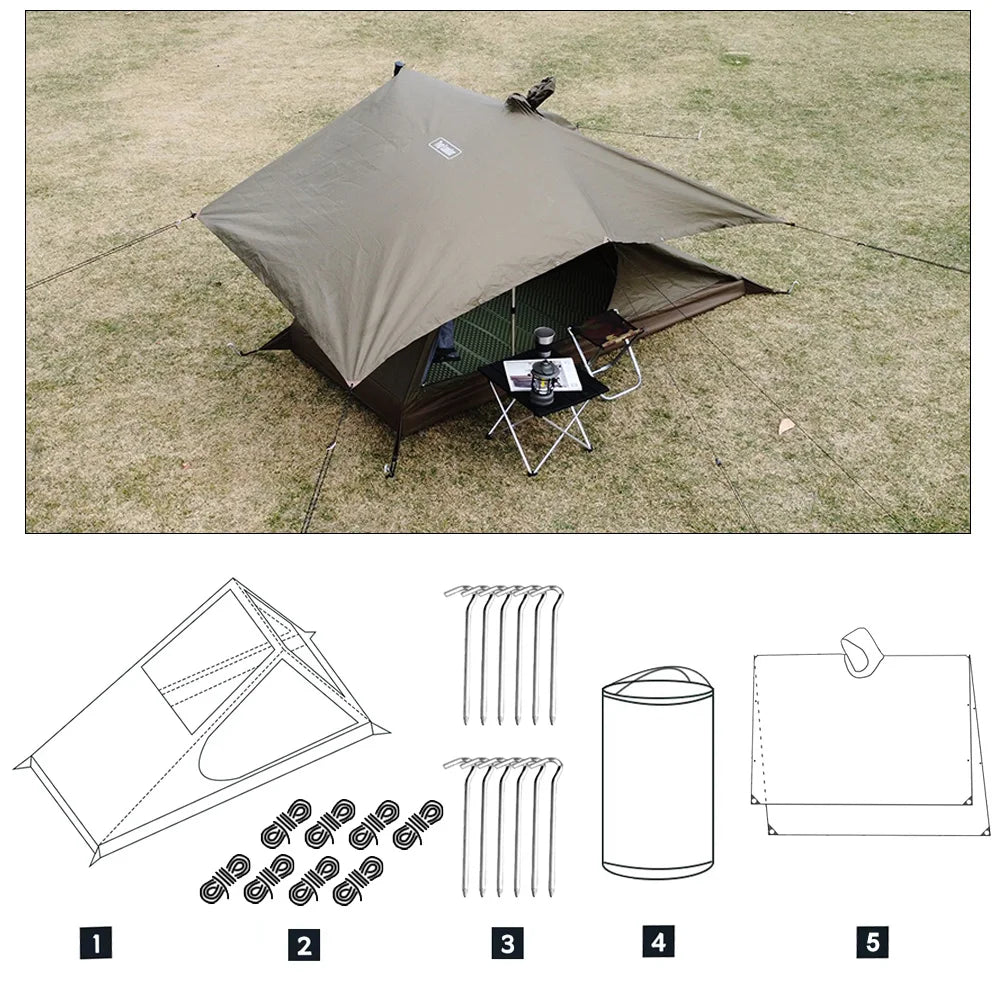 Airy 1 Mesh Tent Trekking Pole Tent Lightweight Solo Tent Camping Tarp Tent Hiking backpacking Single One Person Tent Shelter