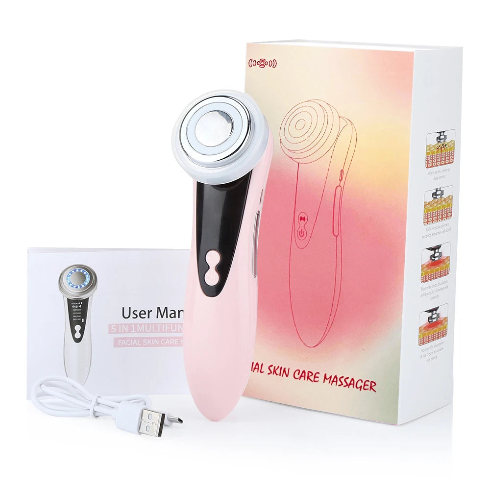 Democe Electric Facial Massage Device Color Clean Face Skin Beauty Machine Warm Cleansing Skin Care Tool Facial Massager