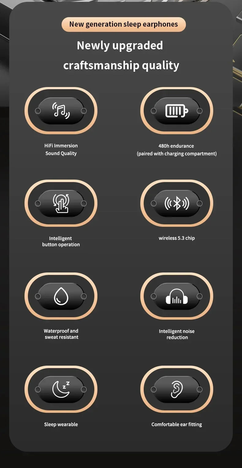 Bluetooth 5.3 Earphones Mini Noise cancelling Sports Running Earphones Life Waterproof Gaming Music In Ear Earphones