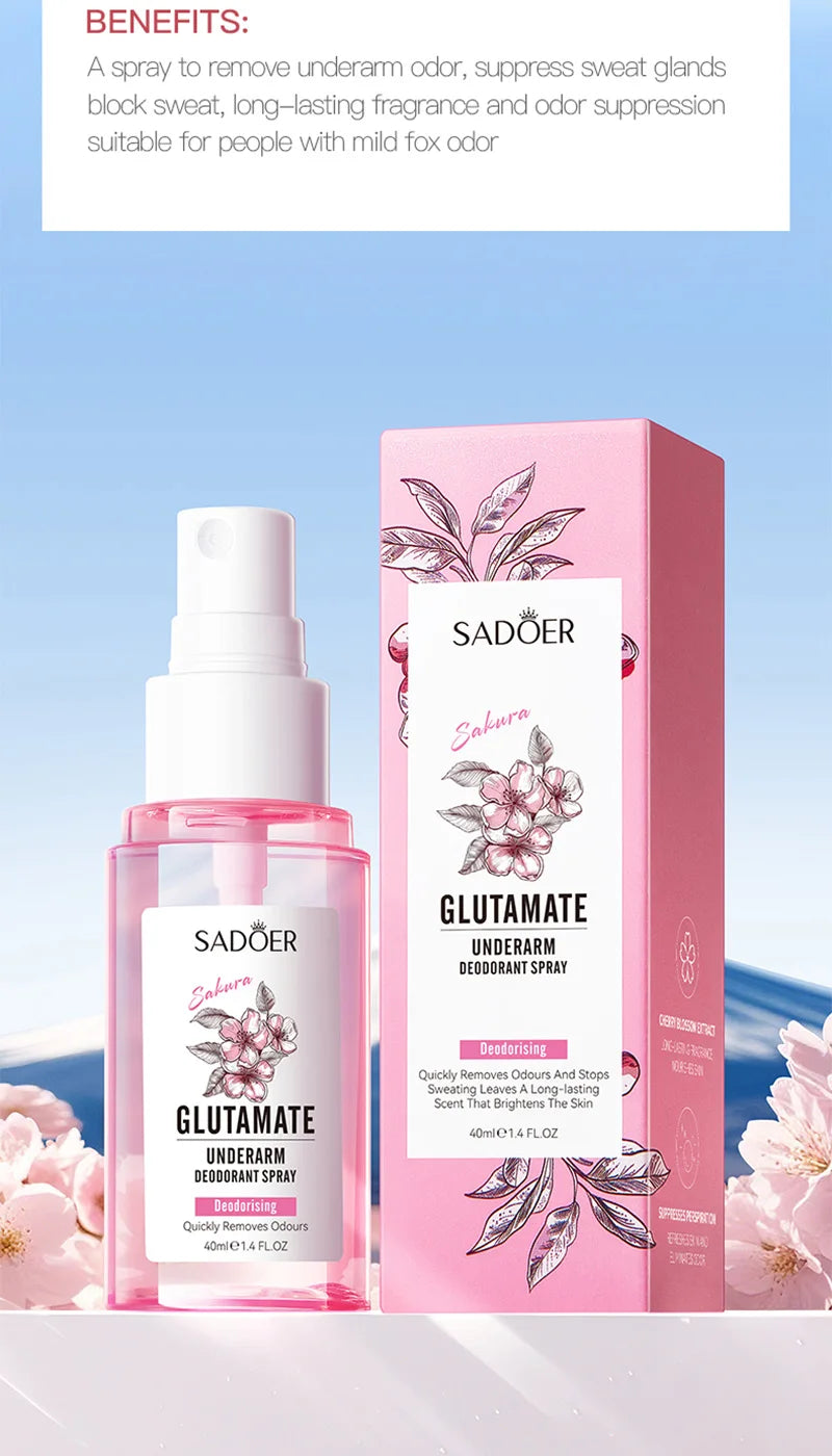 SADOER Cherry Blossom Fragrance Spray Long Lasting Light Scent Alcohol-Free Refreshing Portable Fragrance for Women Daily Office