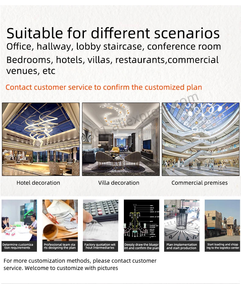 Modern Hanging Lights Hotel Lobby Chandelier Indoor Living Room Pendant Modern Chandelier Ceiling Hanging Lamp.
