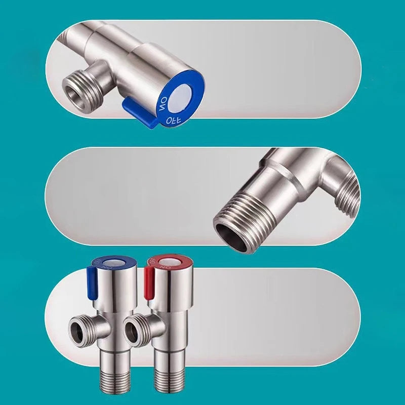 Stainless Steel Hot Cold Inlet Valve Toilet Filling Angle Valves Sink Basin Water Heater Faucet For Kitchen Bathroom Accessories
