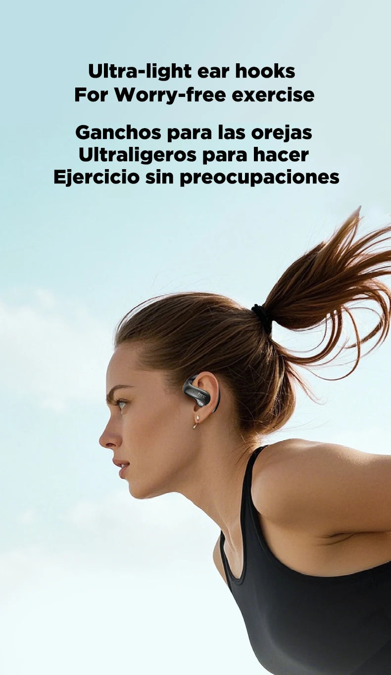 Bluetooth Wireless Headset HTC NE19 Open Ear Sports Earbuds Strong Bass Waterproof Ear Hook Stereo Bluetooth Auricles Choice