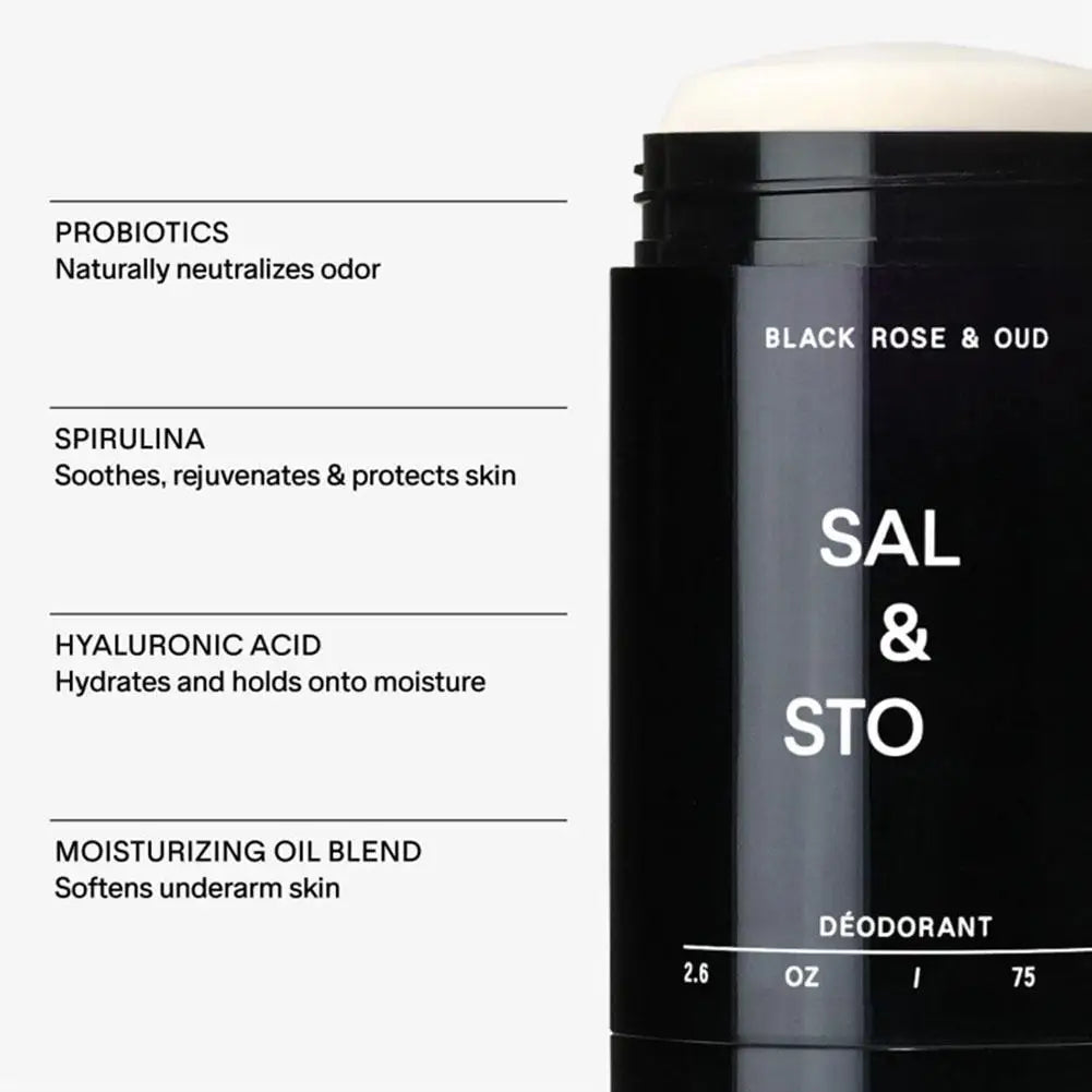 SALT& STONE Brand Deodorant Black Rose Oud Neroli Basil Eliminate Body Odors Fragrance Blam Stick Unisex Natural Plant Deodorant
