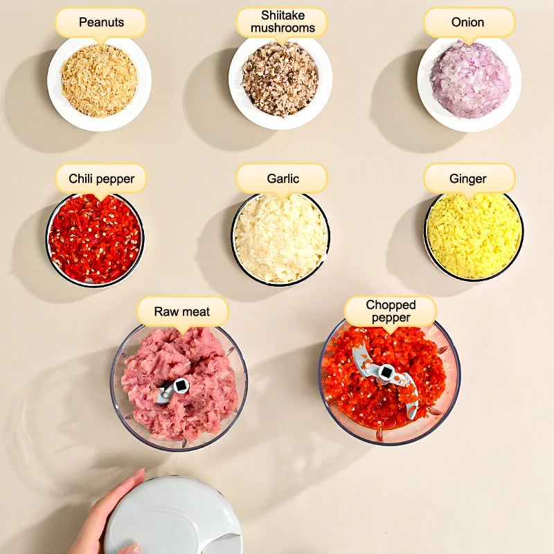 1PCS 500/900ML Manual Meat Mincer Garlic Chopper Rotate Garlic Press Crusher Vegetable Onion Cutter