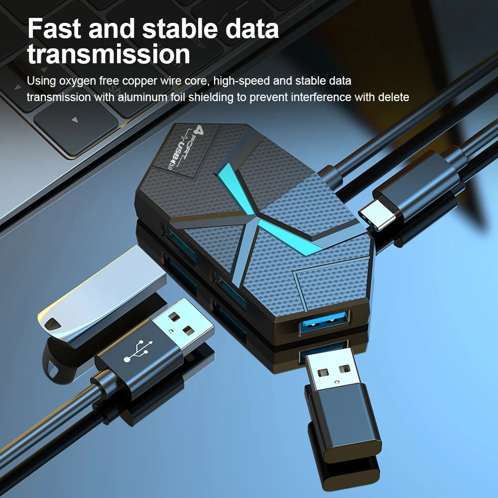 7-in-1 USB Docking Stations USB 3.0 HUB USB Splitter Adapter OTG 5Gbps High Speed Transmission TYPE C Power Supply For PC Laptop