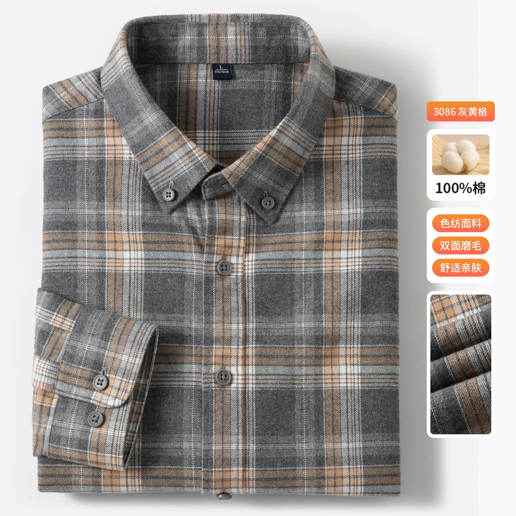 Men's Fashionable and Stylish Multi-Color Checkered Shirt, a New Business Trend, High-Quality Long-Sleeved for Commuting