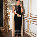 Luxury Black Prom Dress Saudi Women Sleeveless Cape Sleeve Evening Gown Crystal Beaded Mermaid Wedding Party Dresses Customized