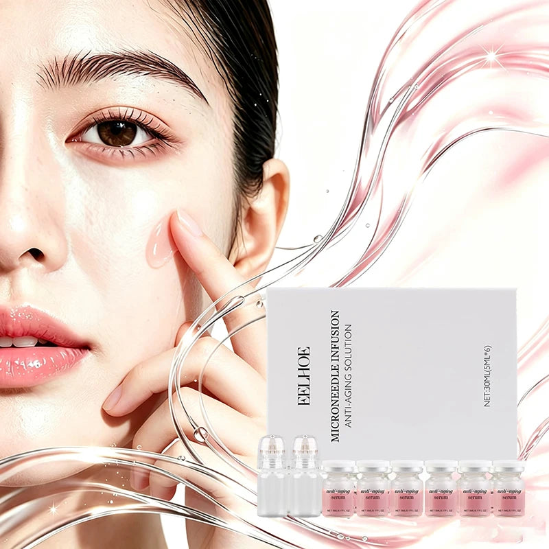 Korean Daily Essence Set – 2 Tools & 6 Bottles To Support Skin Smoothness, Deep Hydration Supports Skin Resilience＜0.3mm