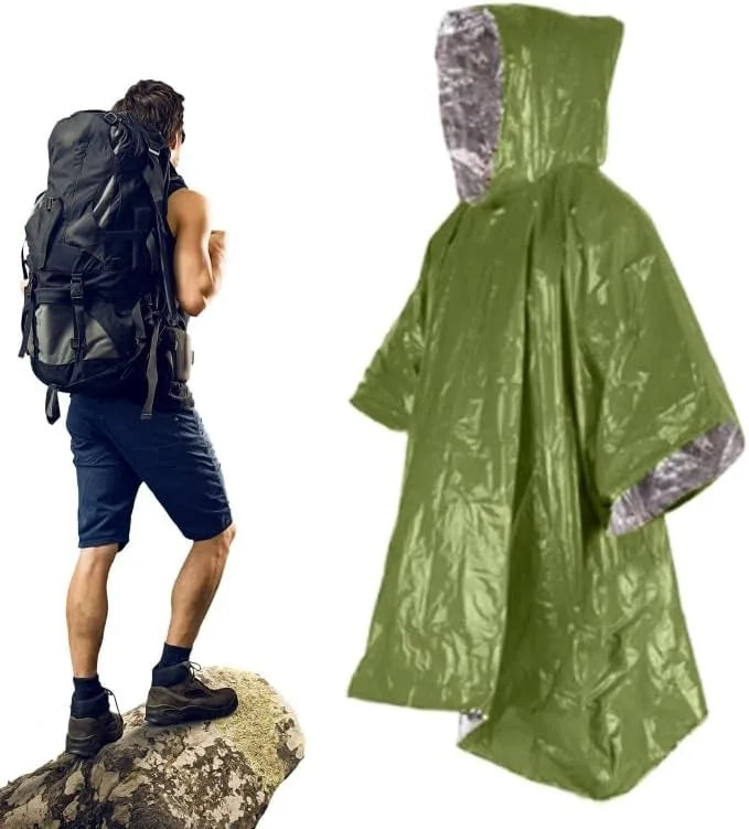 Camping Raincoat Waterproof Survival Emergency Outdoor Multifunction Reflective Clothing Camping Gear Survie Hiking