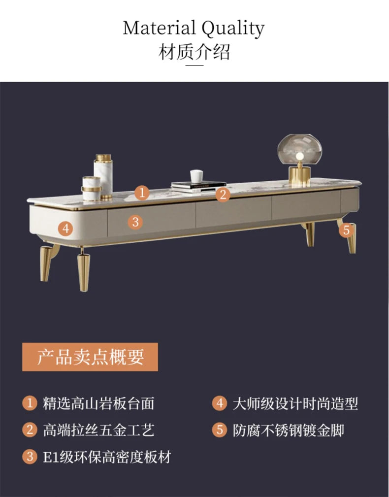 Modern Italian Tv Stands Design Drawers Style Premium Tv Table Luxury Trendy Elegant Muebles Para Hogar Living Room Furniture