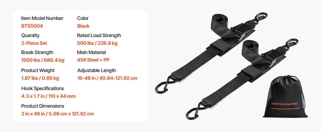 SucceBuy 2pcs 2/4ft Retractable Ratchet Straps with S Hooks 2in Cargo Ratchet Tie Down Luggage Belt Strap for Trailers Vehicles
