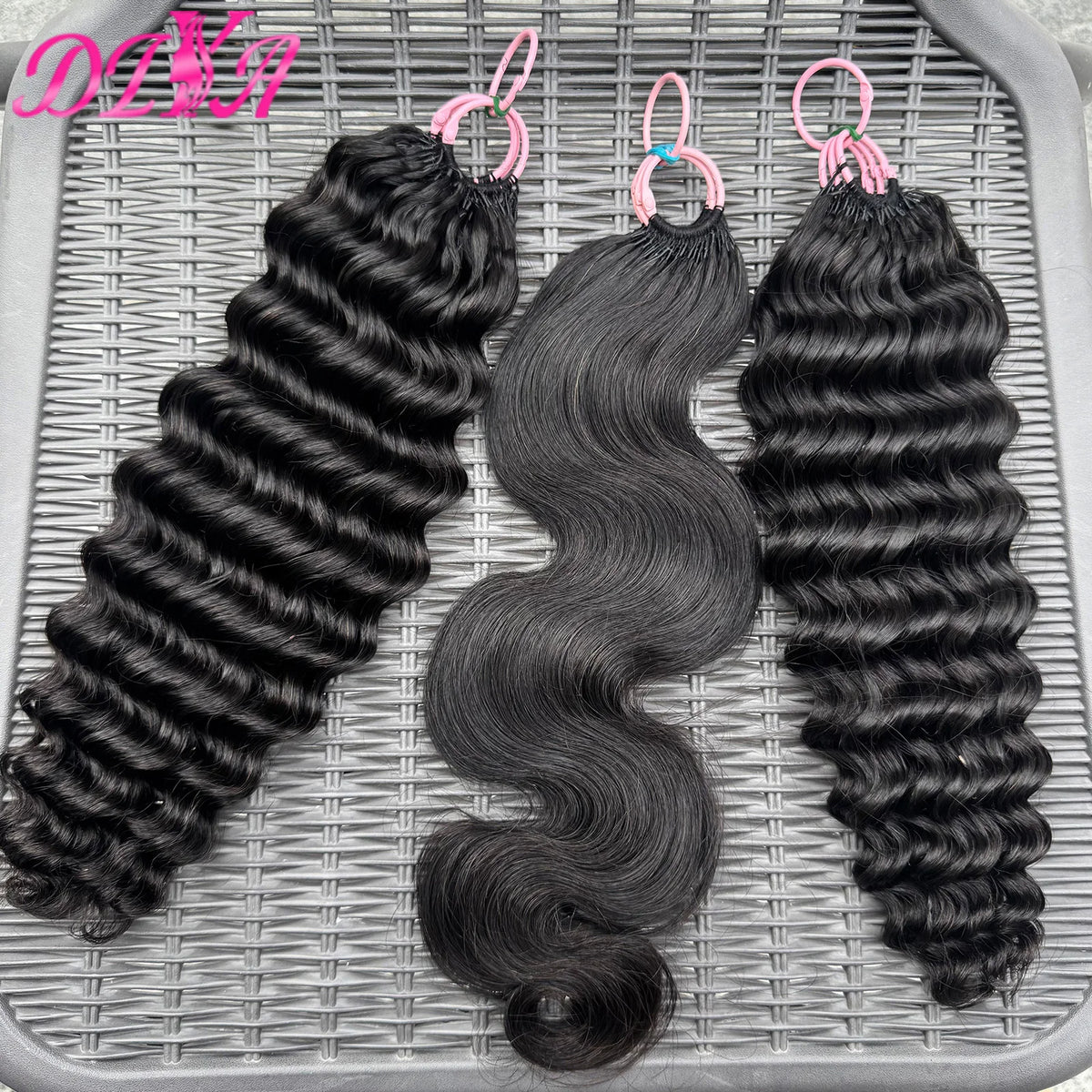 Deep Wave Crochet Hair Extensions Kinky Curly Crochet Human Hair Knotless Pre-Separated Crochet Feather Hair Extensions