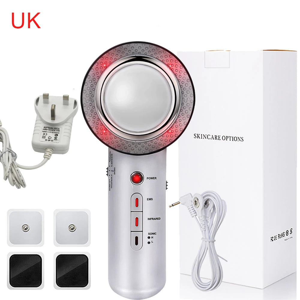 Ultrasound Cavitation Body Slimming Massager EMS Micro Current Weight Loss Far Infrared Facial Lifting Beauty Device