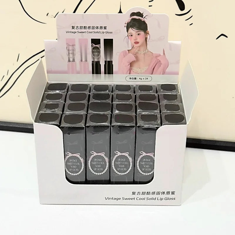 Pink Crystal Mirror Glass Solid Lip Gloss Round Tube Water Light Lipstick Clear Jelly Lip Glaze Nude Brown Moisturizing Lip Tint