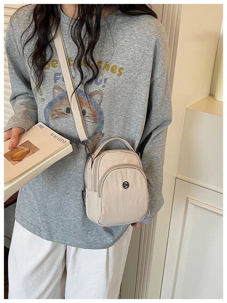 Casual Oxford Fabric Mobile Phone Bag Women's Crossbody Bag Lightweight Trendy Single Shoulder Canvas Bag for Walking