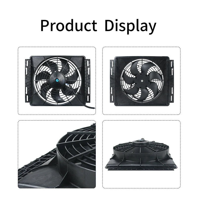 Parking Air Conditioning Cooling Electronic Fan Modified Universal High-power 120W Car Water Tank Fan Motor 12v 24v