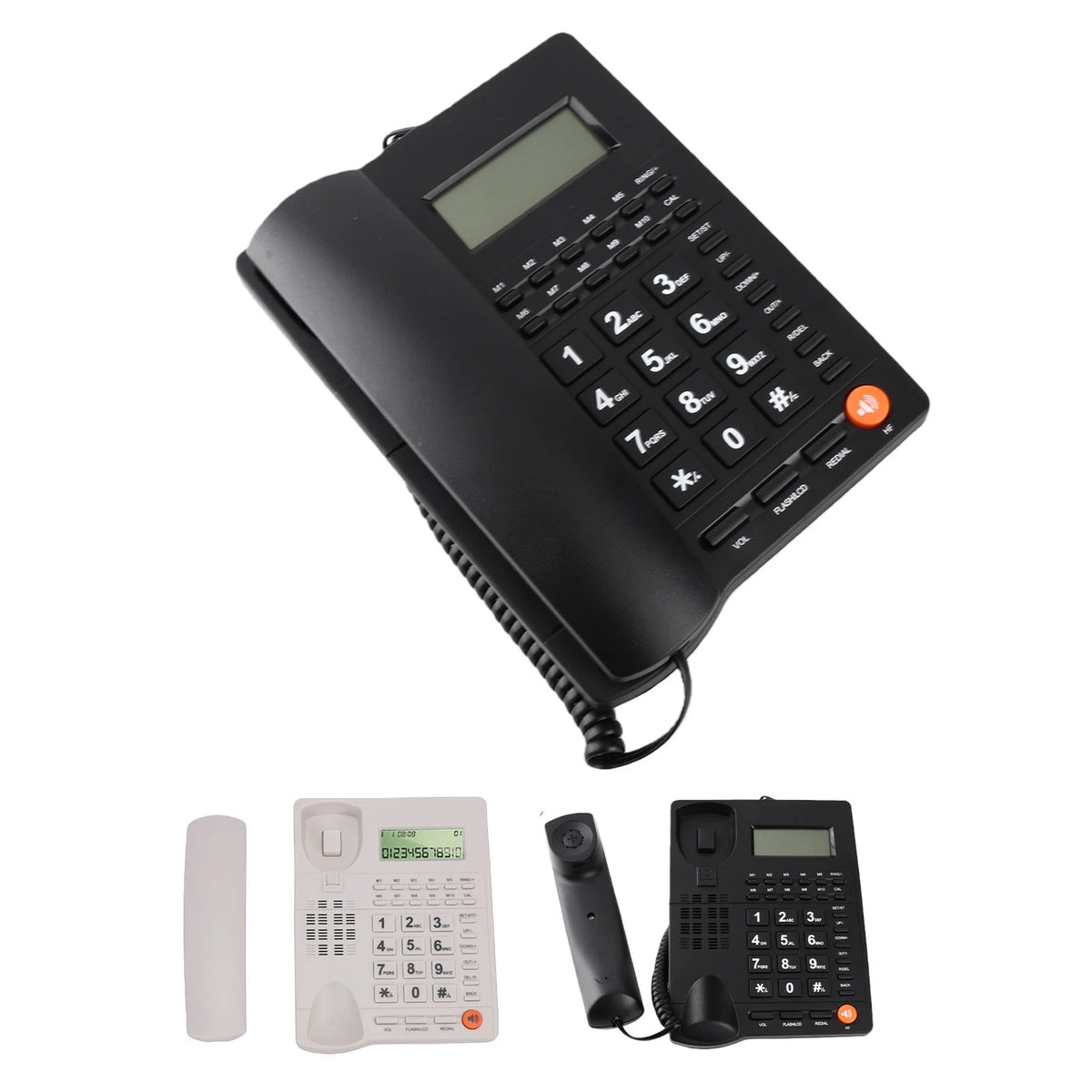 Corded Desk Telephone Corded Landline Phone Caller ID Hotel Home Phone Large Key Telephone with Speaker Clear Display Home Phone