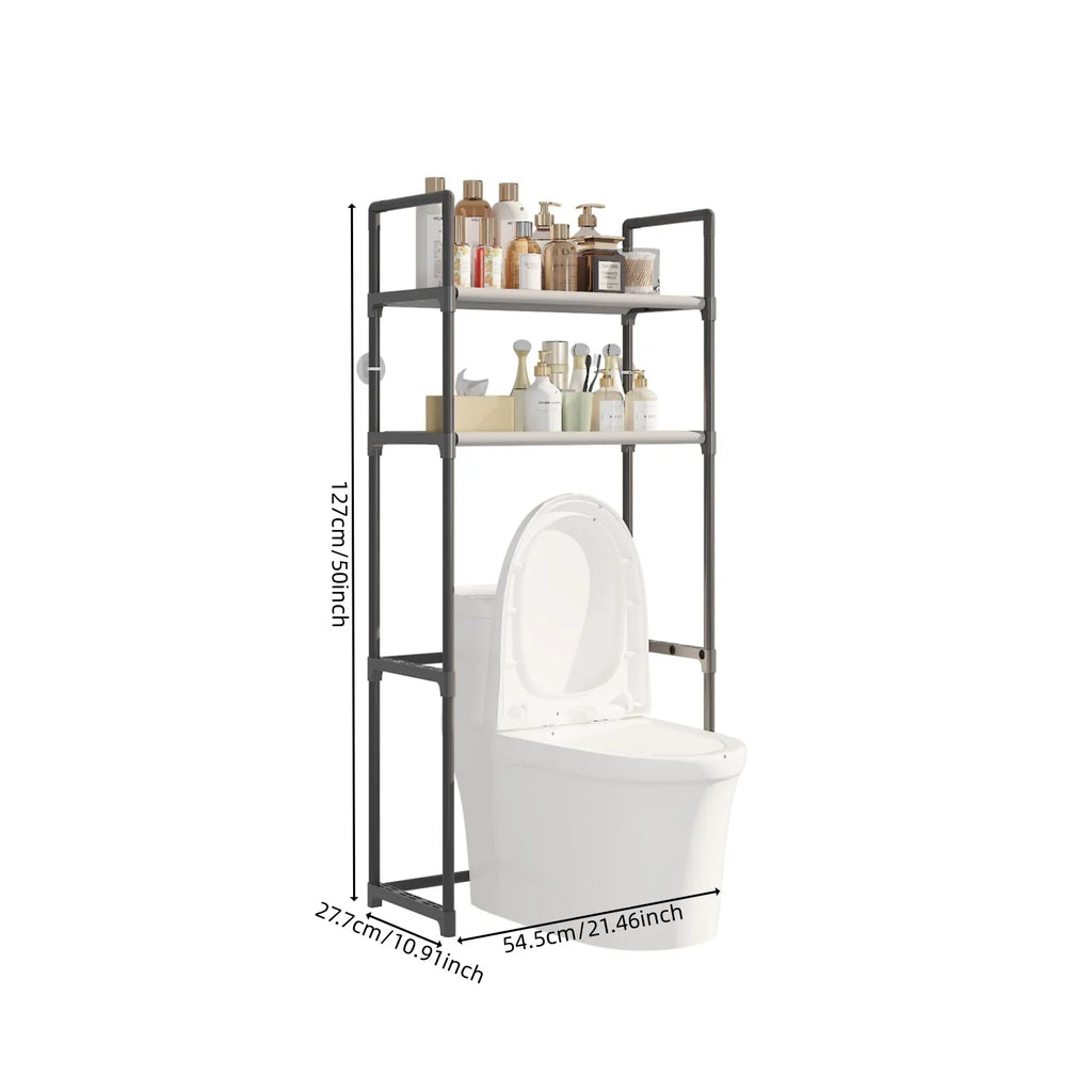Bathroom Shelf,Washing Machine And Toilet Shelf,Laundry Storage Organizer,Space Saving,Metal Tube Bracket,Fabric Compartment