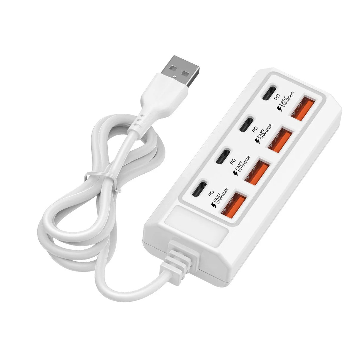 25W 8-in-1 USB Fast Charging Electrical Socket Type C Power Strip Charger Docking Station Power Outlet Adapter For Home Office
