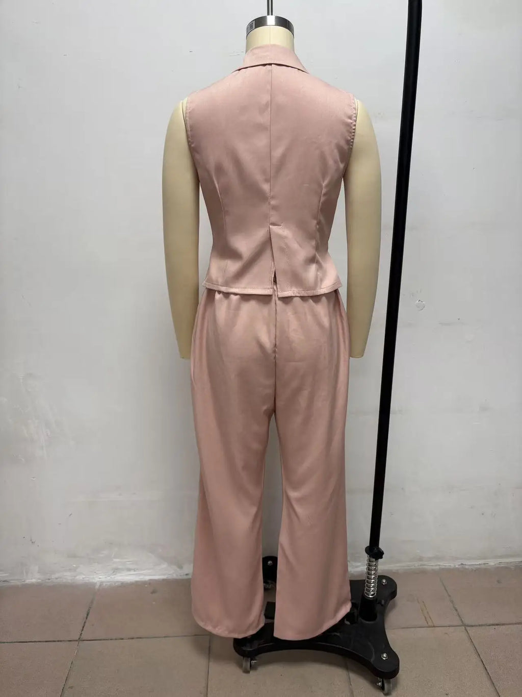 2026 Summer Women Two Piece Set Single-breasted Sleeveless Vest Top And Trousers Pants Set Suit Office Ladies Suits