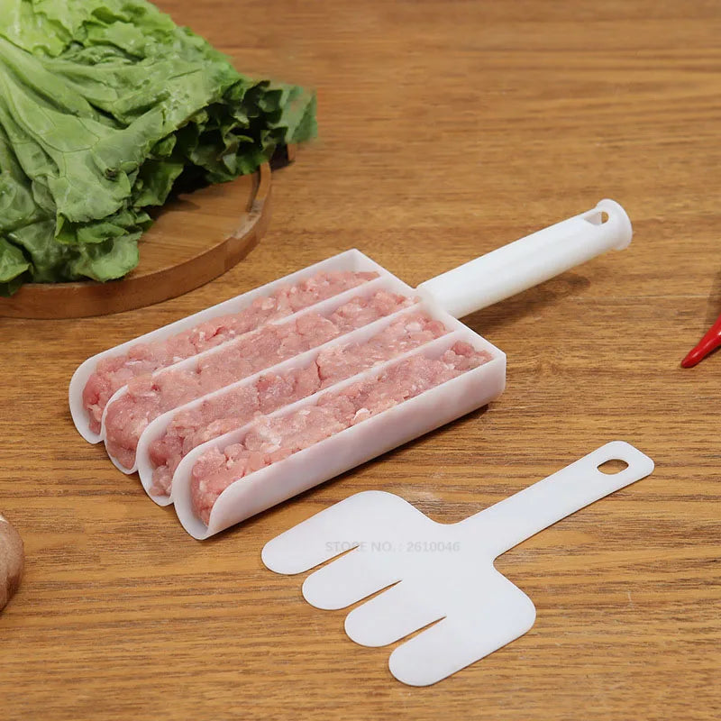 NEW Quadruple Meatball Maker Set Rice-Meat Dumplings Maker Fried Fish Meat Making Balls Mold Kitchen Gadgets Cooking Accessories