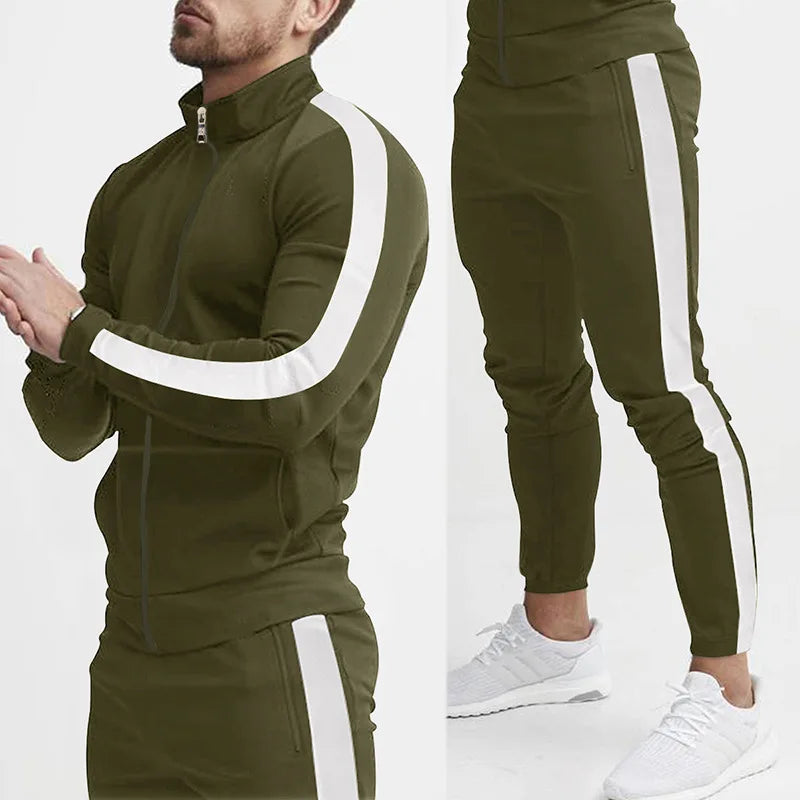 Europe America Autumn and Winter New Casual Men's Sports Suit Casual Suit Hooded Sports Men's