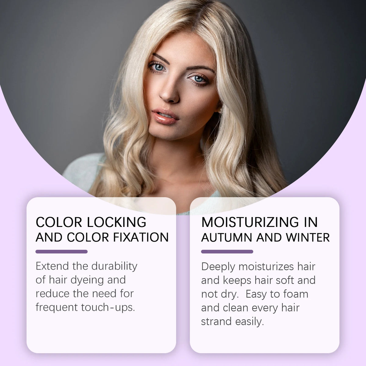EELHOE Purple Toning Shampoo Color Care Nourishing Moisturizing Brass Neutralizer For Blonde Silver Hair Daily
