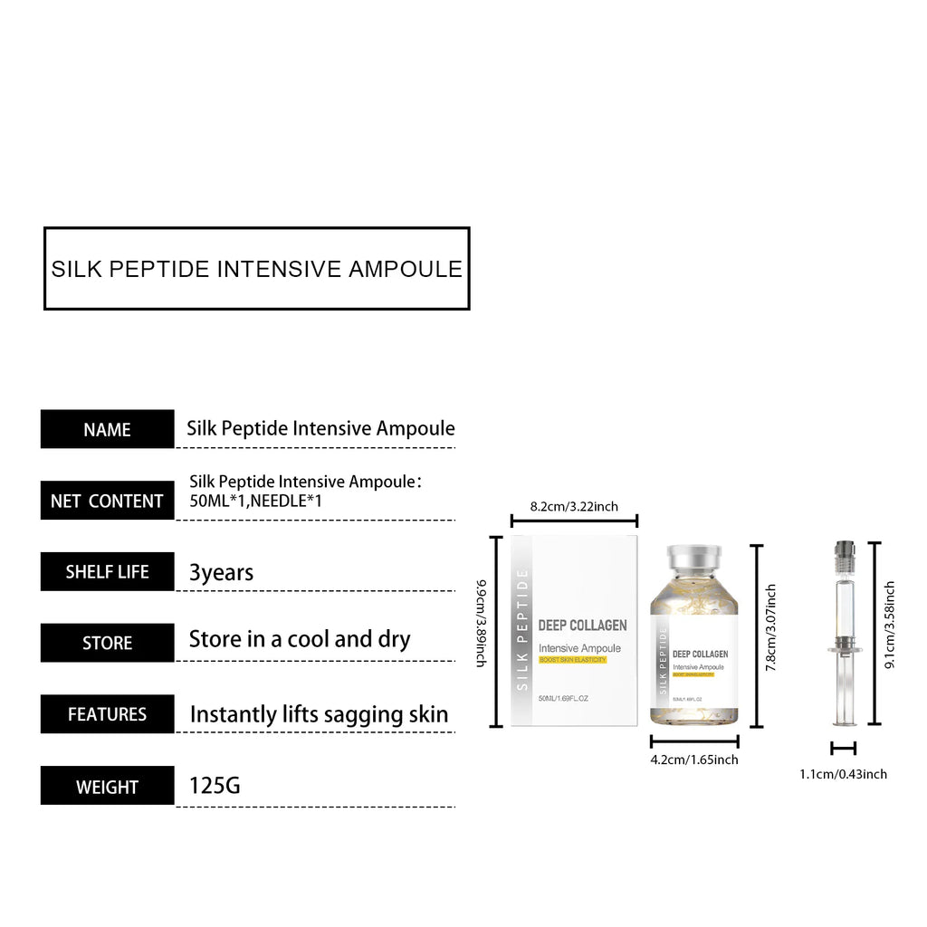 Silk Peptide Facial Toner & Serum Ampoule Set Duo, Korean Glass Skin Glow Care Revitalize Dry Tired-Looking Skin Women Gift Set