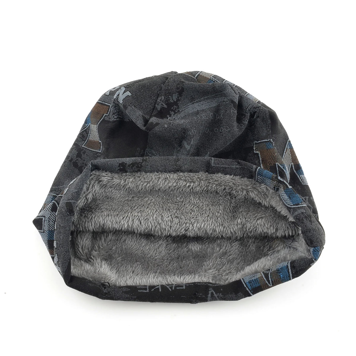 Vintage Distressed Tie-dye Beanie Women Foam 3D Letter Printing Hats Men Spring Fall Skullies Beanies Winter Warm Fleece-lined