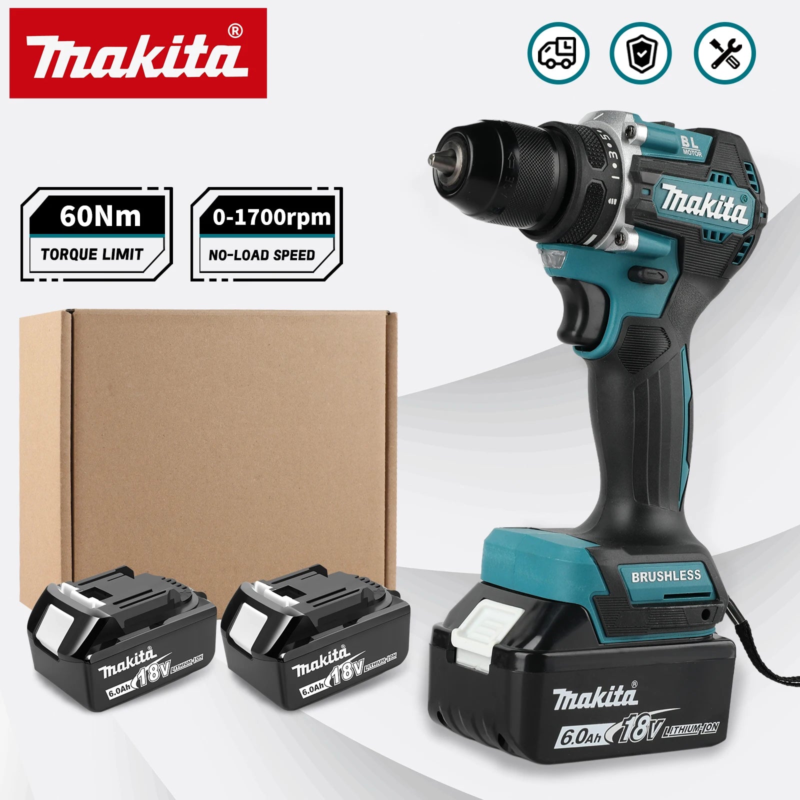 2025 New Makita DDF487 18V Cordless Brushless Drill 10mm Compact Driver for Home Renovation & DIY Craft Projects
