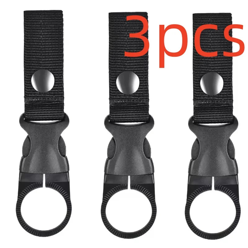 Buckle Hook Water Bottle Holder Clip Climbing Carabiner Belt Backpack Hanger Hooks Water Bottle Nylon Webbing Multifunction Wate