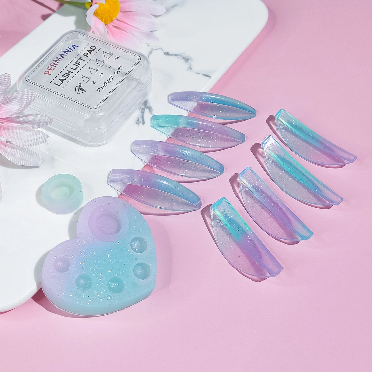 PERMANIA New Lash Palette Silicone Lashes Rod Shield Eyelash Curler Adhesive Lash Lift Pad Makeup Eyelash Lifting Tools
