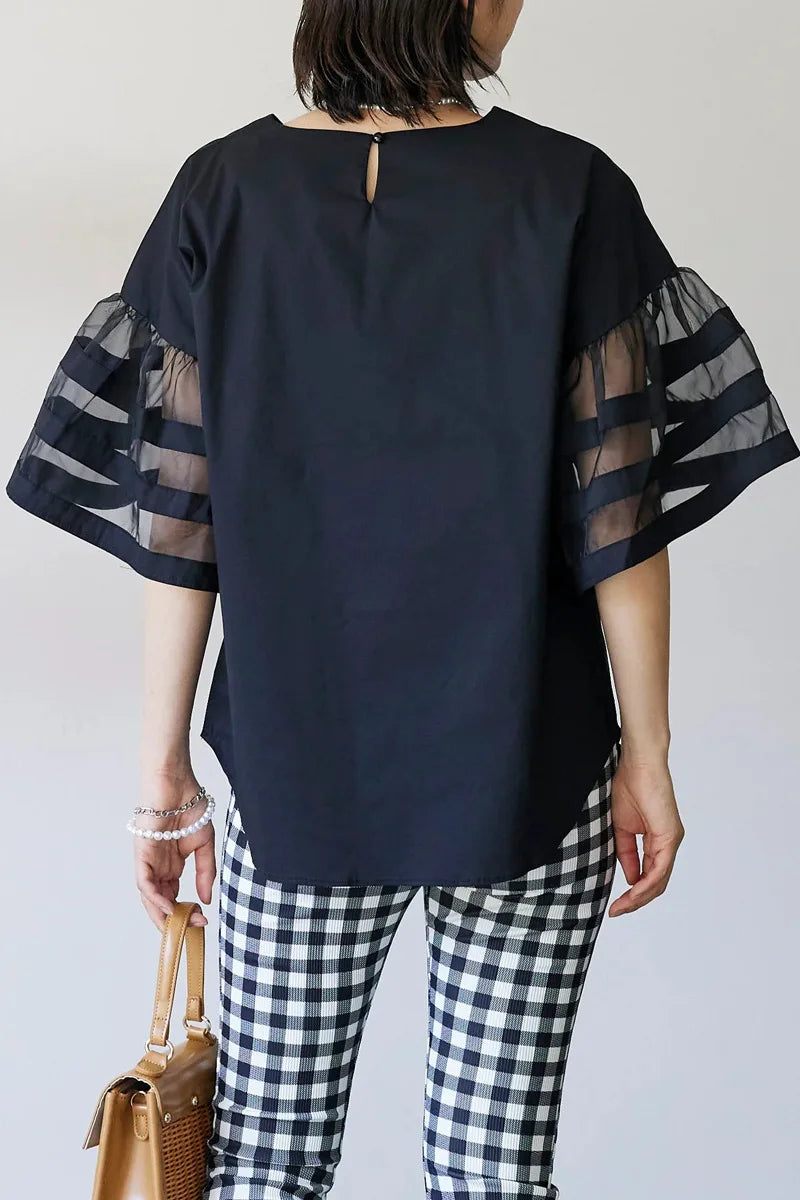 Flare Sleeve Shirts & Blouses Fashion Loose 2026 Woman Blusas New Arrivals Camisas Japan Korean Ropa Mujer Summer Tops