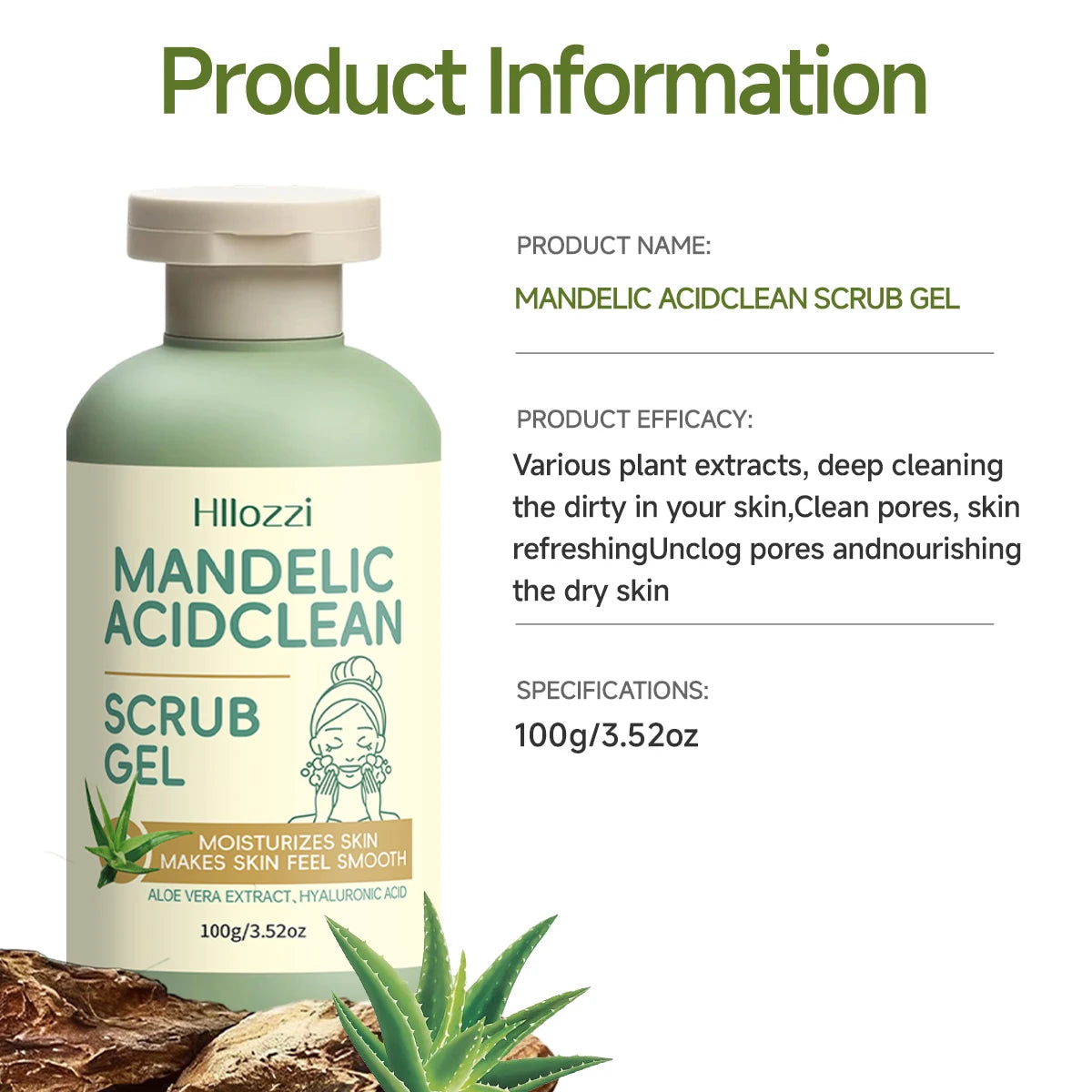 Amandin Acid Cleansing Gel Exfoliating Gel Gently Cleanses and Purifies the Skin Cleanses Pores Facial Care