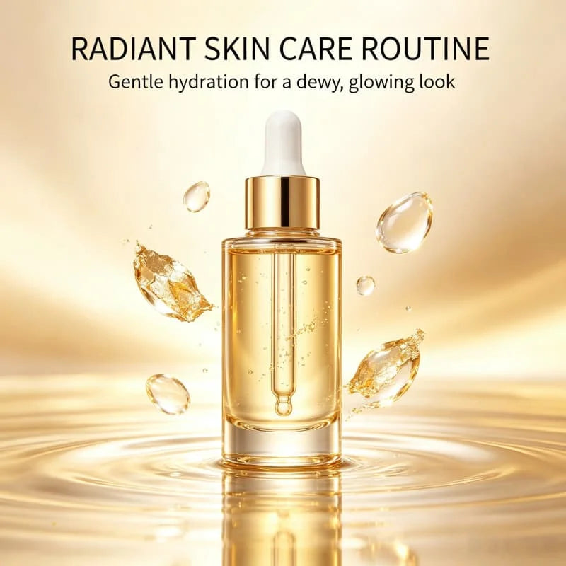 Face Serum Nicotinamide 30ml Hydrating Skin Care 24K Gold Smoothing Texture Daily Gentle Luminous Complexion Dewy Glow Nourish