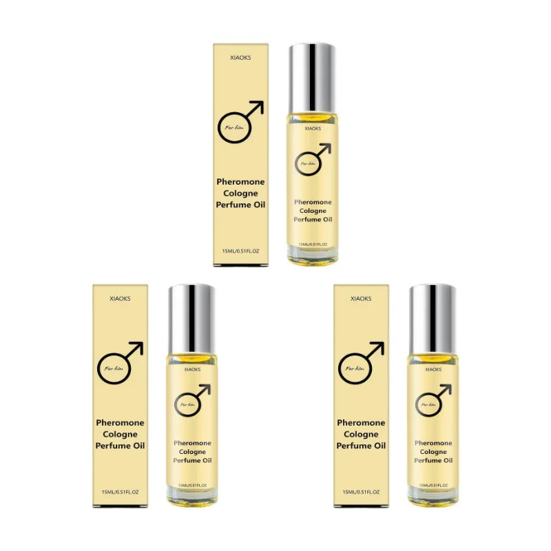 Men's Pheromone Cologne Essential Oil—Men's Cologne with Woody Fragrance, Long-Lasting Scent, Roll-On Design, Lightweight, Portable